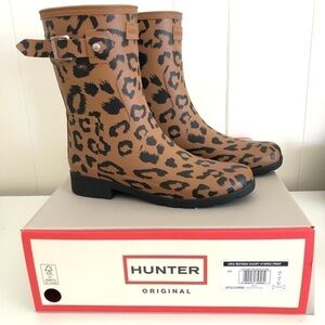 Hunter Leopard Print Short Waterproof Rain Boot 6